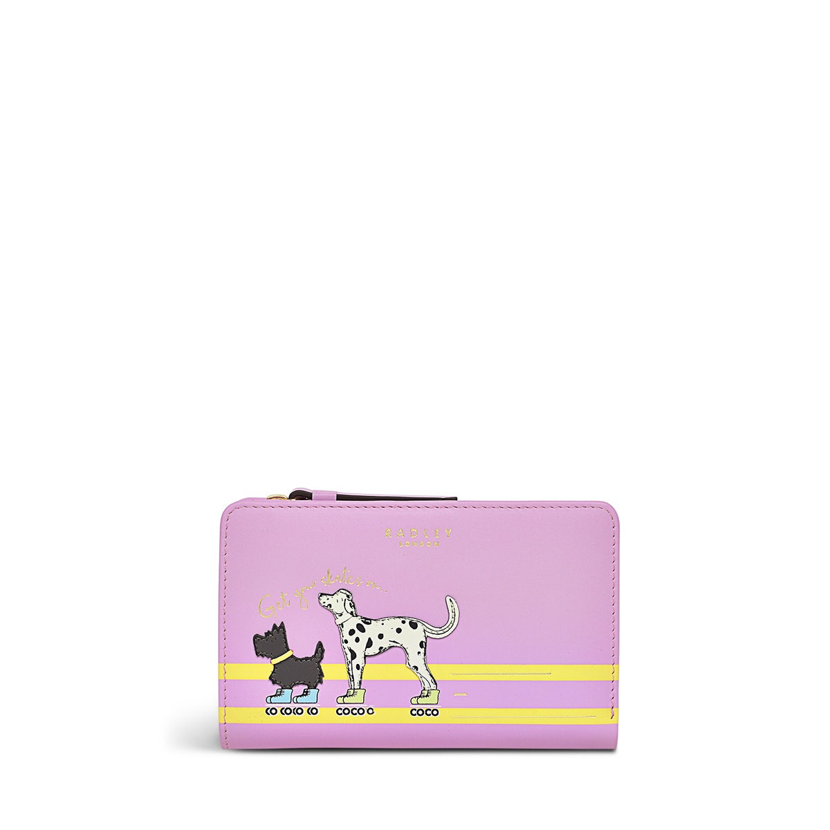 Get Your Skates On Leather Medium Bifold Wallet in Sugar Pink - S1343679