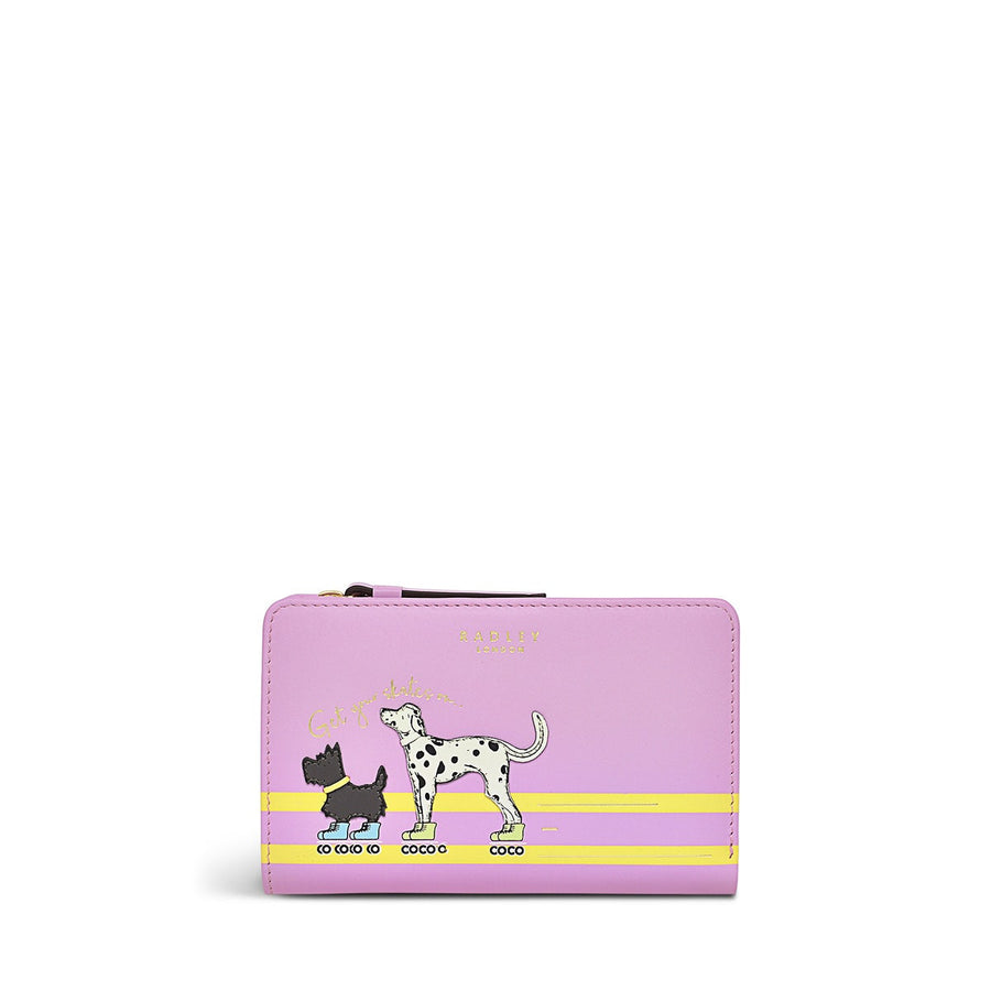 Get Your Skates On Leather Medium Bifold Wallet in Sugar Pink - S1343679