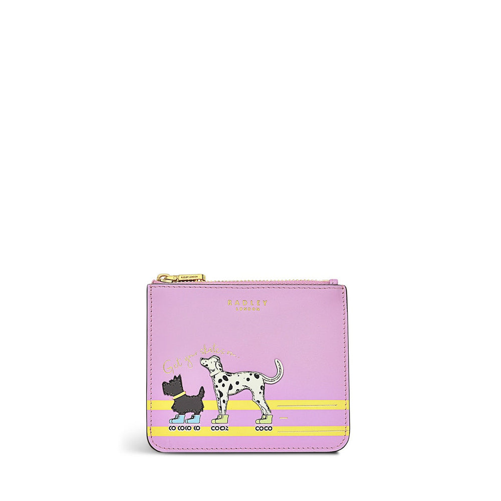 Get Your Skates On Leather Small Ziptop Coin Purse in Sugar Pink - S1344679