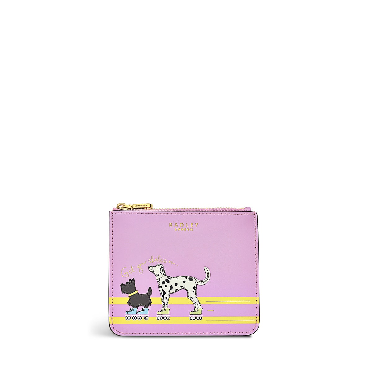 Get Your Skates On Leather Small Ziptop Coin Purse in Sugar Pink - S1344679