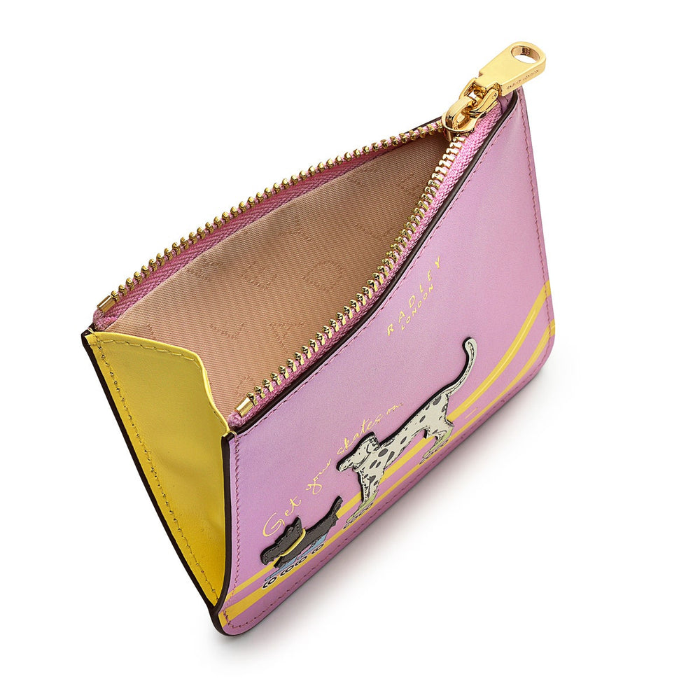 Get Your Skates On Leather Small Ziptop Coin Purse in Sugar Pink - S1344679
