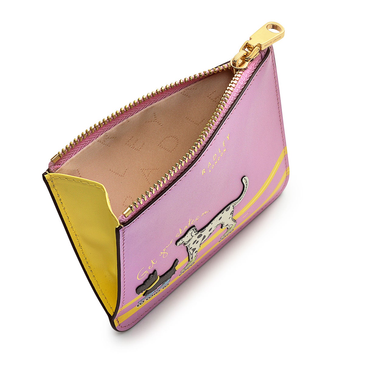 Get Your Skates On Leather Small Ziptop Coin Wallet in Sugar Pink - S1344679