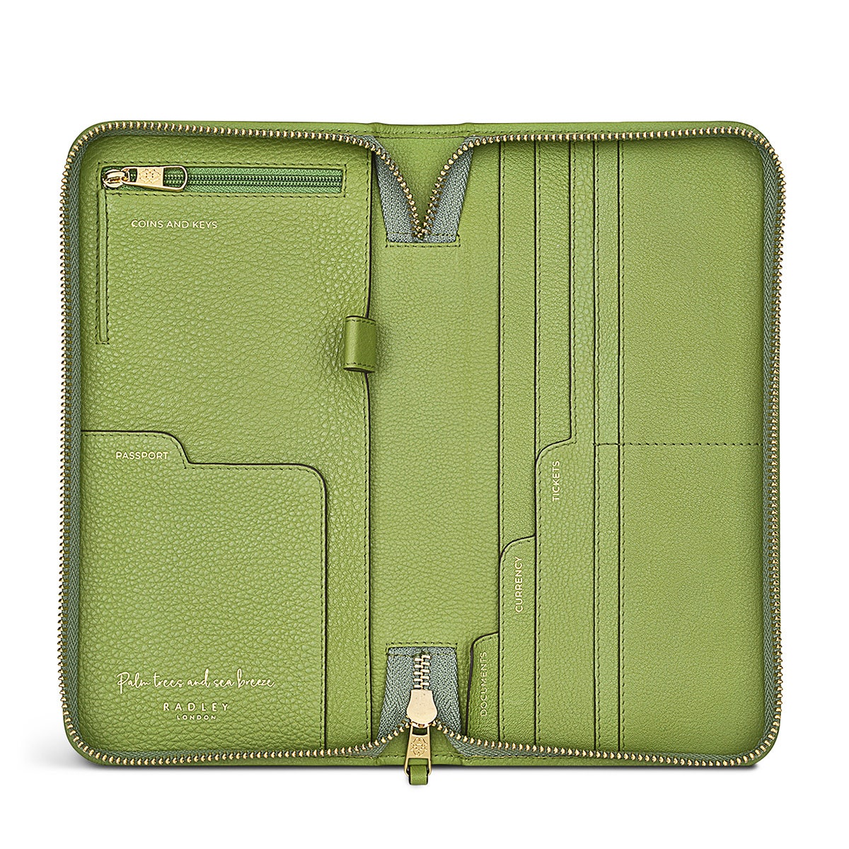 Palm Bay Leather Large Zip Around Pouch in Bonsai - S1347317