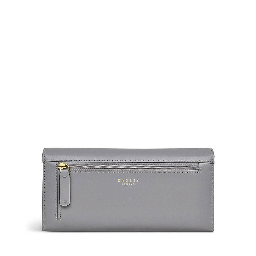 Heritage Dog Outline Leather Large Flapover Wallet in Cloud Burst - S1356093