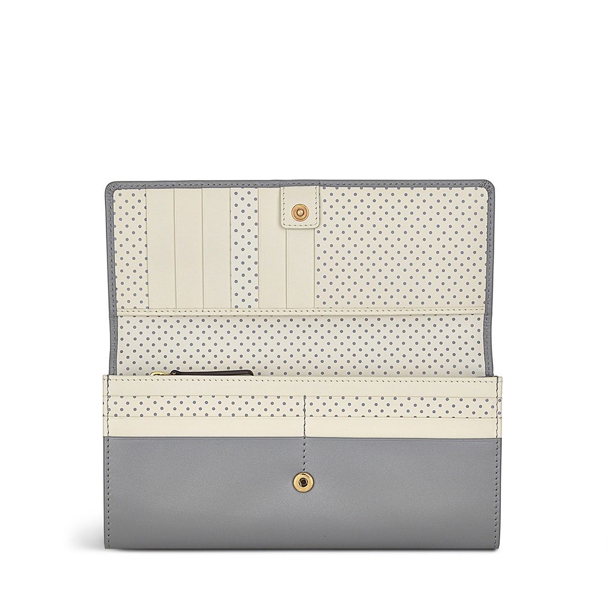 Heritage Dog Outline Leather Large Flapover Wallet in Cloud Burst - S1356093