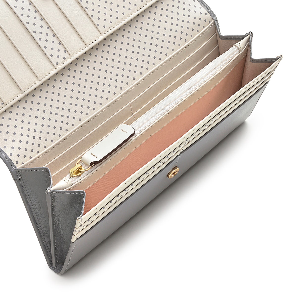 Heritage Dog Outline Leather Large Flapover Wallet in Cloud Burst - S1356093