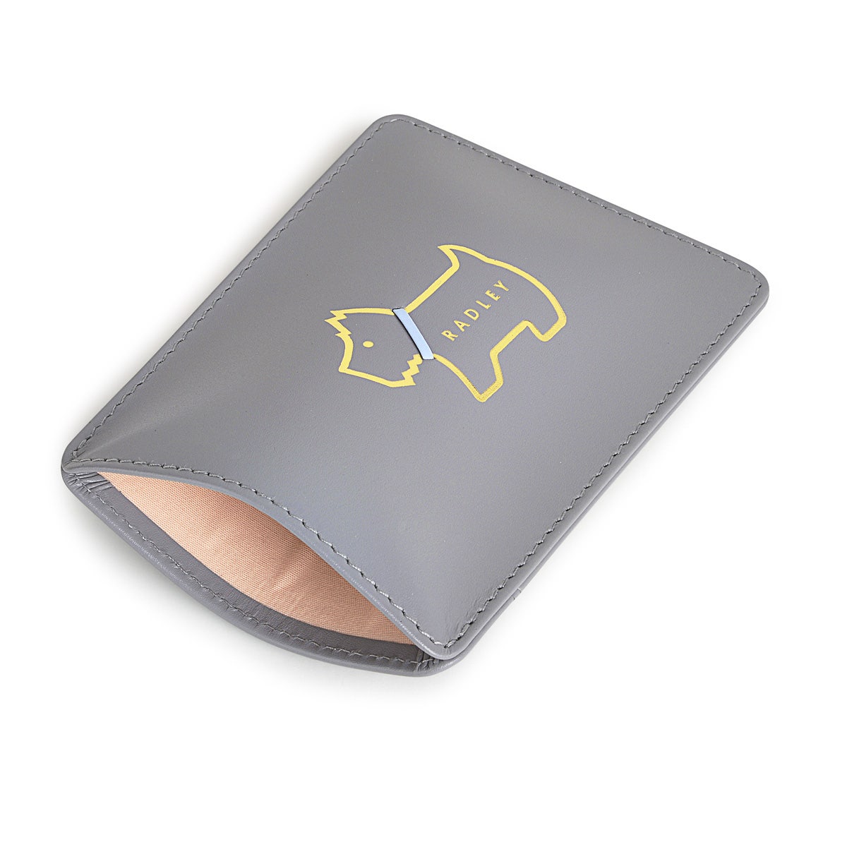 Heritage Dog Outline Leather Small Travelcard Holder in Cloud Burst - S1358093
