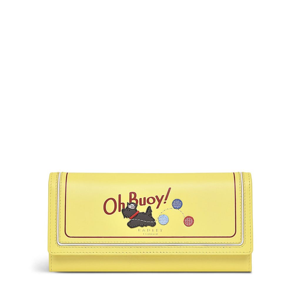 Oh Buoy Leather Large Flapover Wallet in Panna Cotta - S1364745