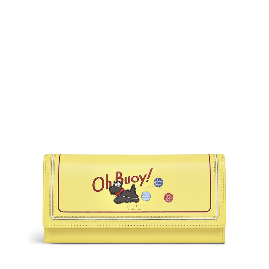 Oh Buoy Leather Large Flapover Wallet in Panna Cotta - S1364745