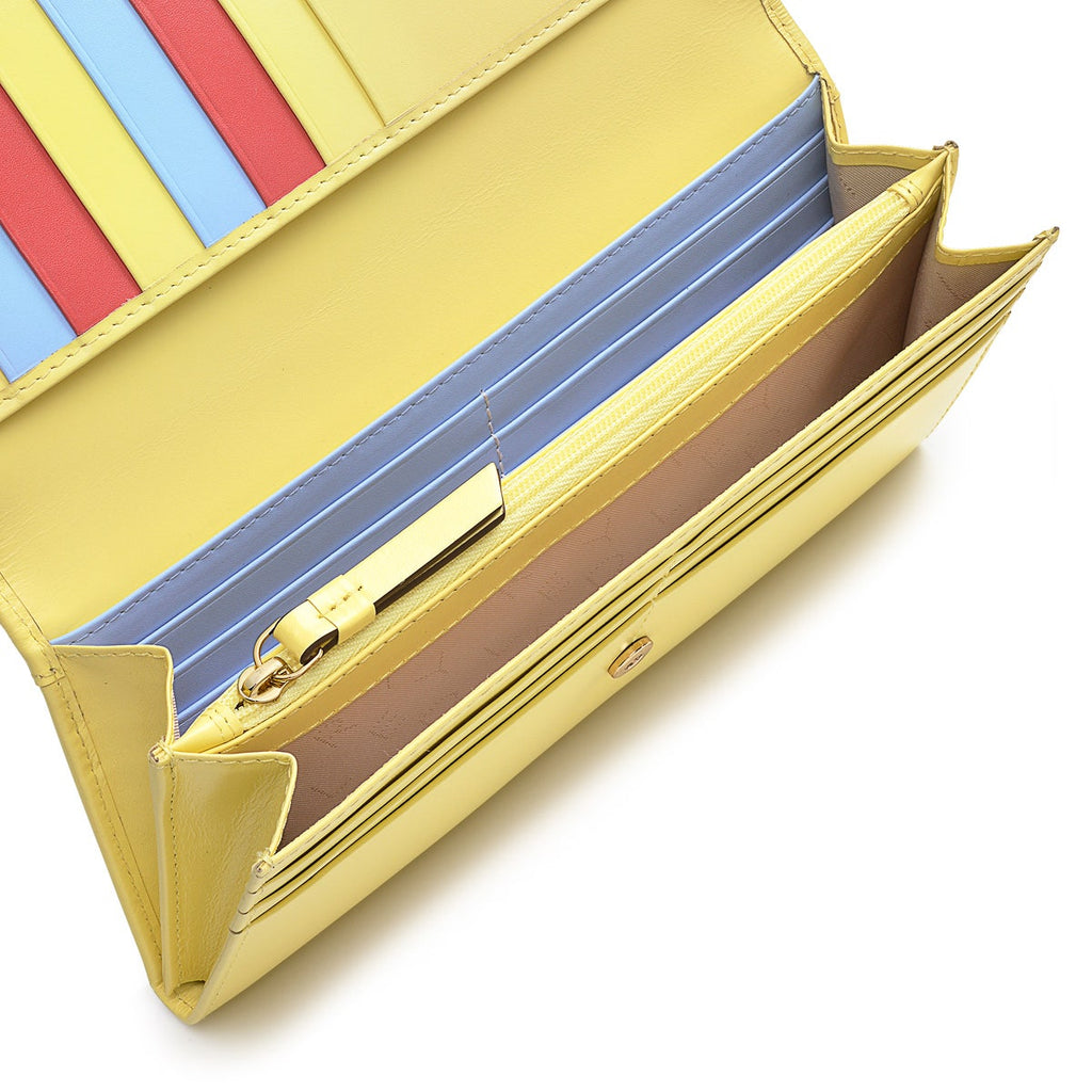 Oh Buoy Leather Large Flapover Wallet in Panna Cotta - S1364745