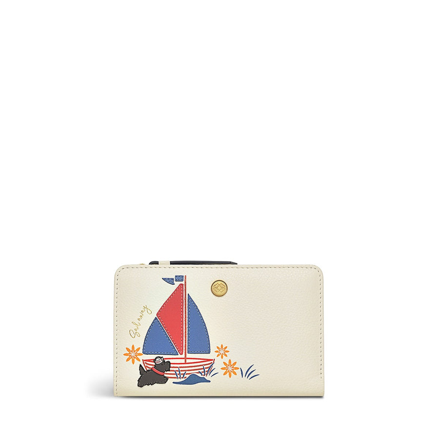 Sail Away Leather Medium Bifold Wallet in Chalk - S1368109