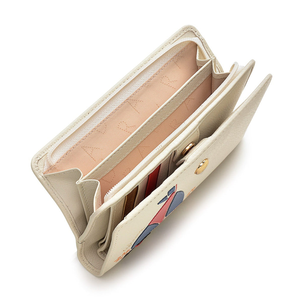 Sail Away Leather Medium Bifold Wallet in Chalk - S1368109