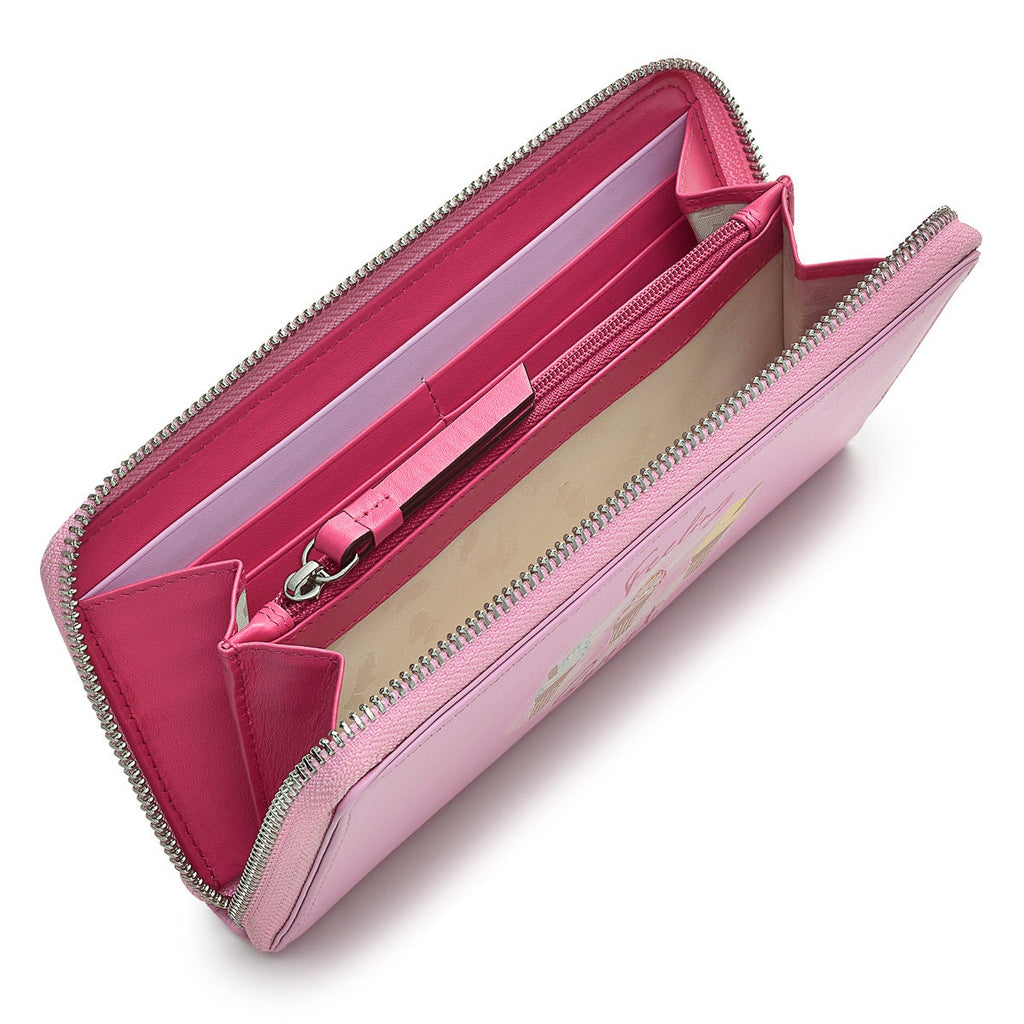 Feeling Sweet Leather Large Zip Around Wallet in Sugar Pink - S1496679