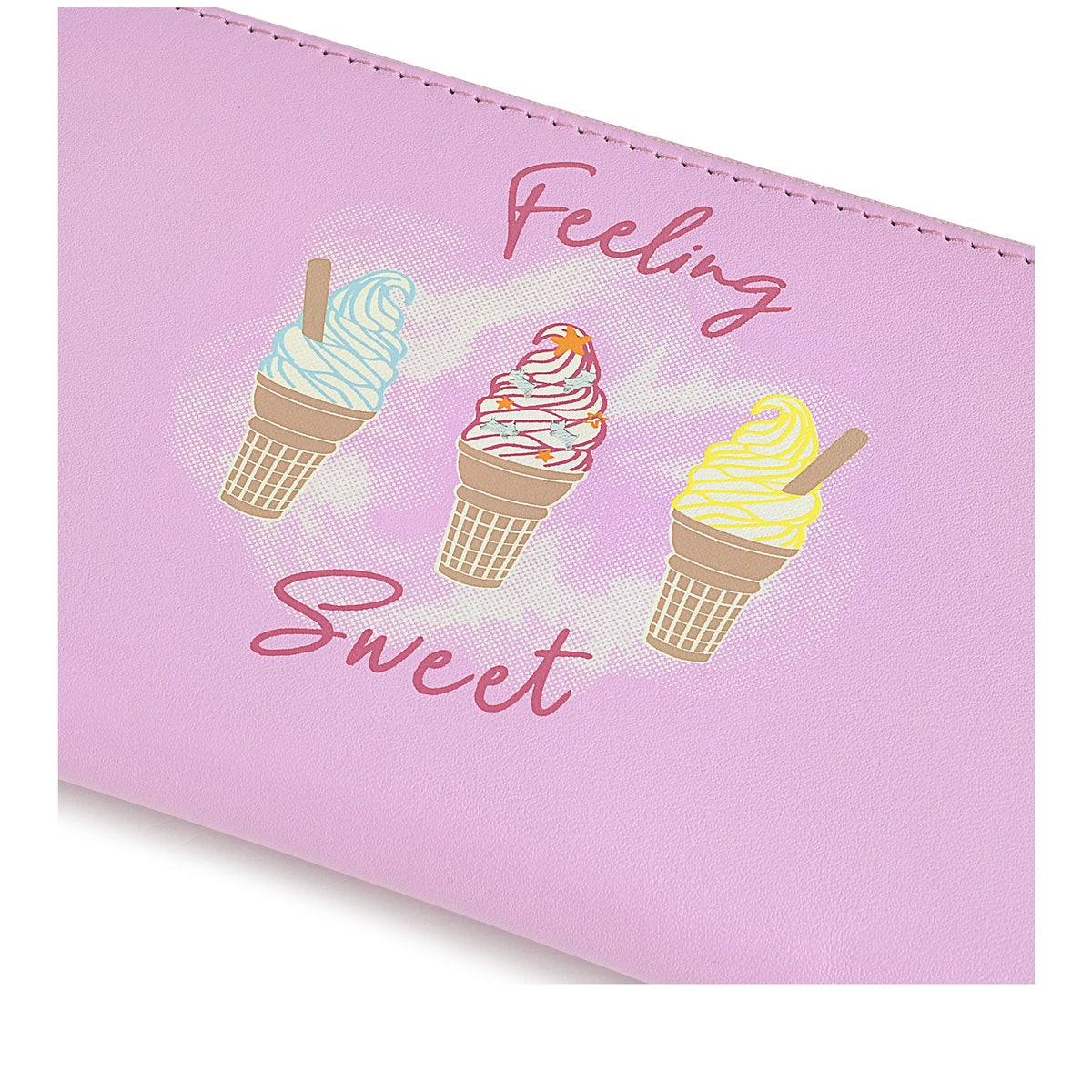 Feeling Sweet Leather Large Zip Around Wallet in Sugar Pink - S1496679