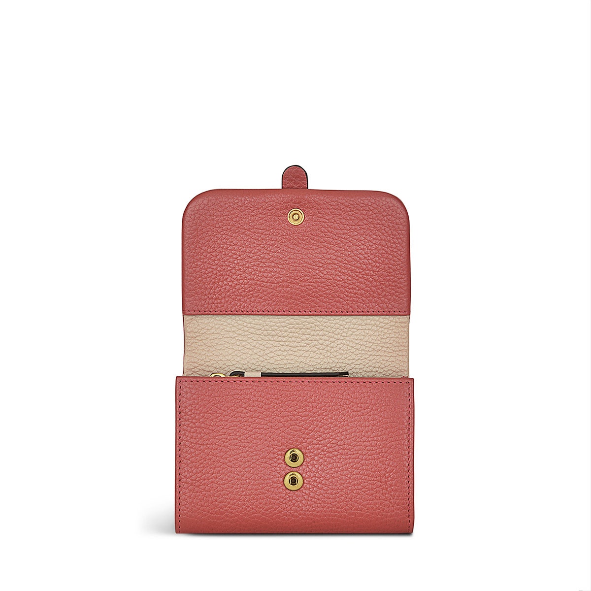 Lulworth Road Leather Medium Flapover Wallet in Copper Pink - S1821618