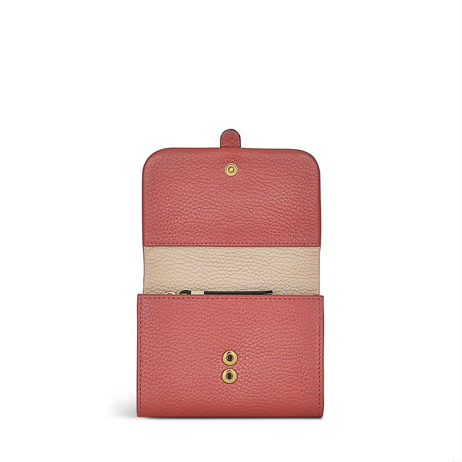 Lulworth Road Leather Medium Flapover Wallet in Copper Pink - S1821618