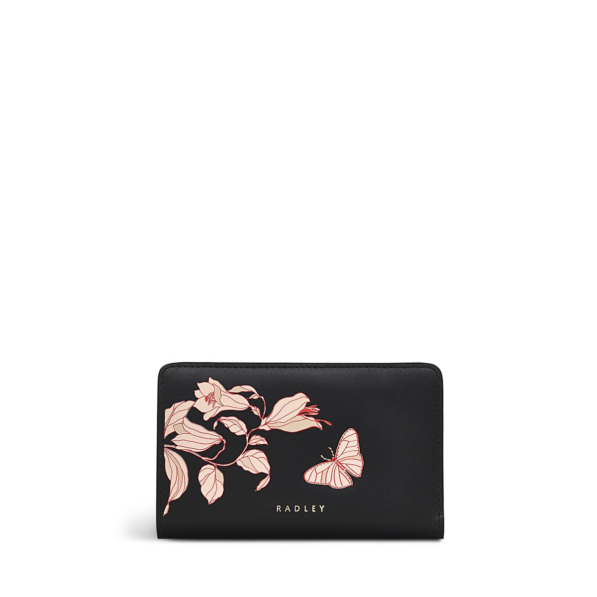 Butterfly Leather Medium Bifold Wallet in Black - S1868001