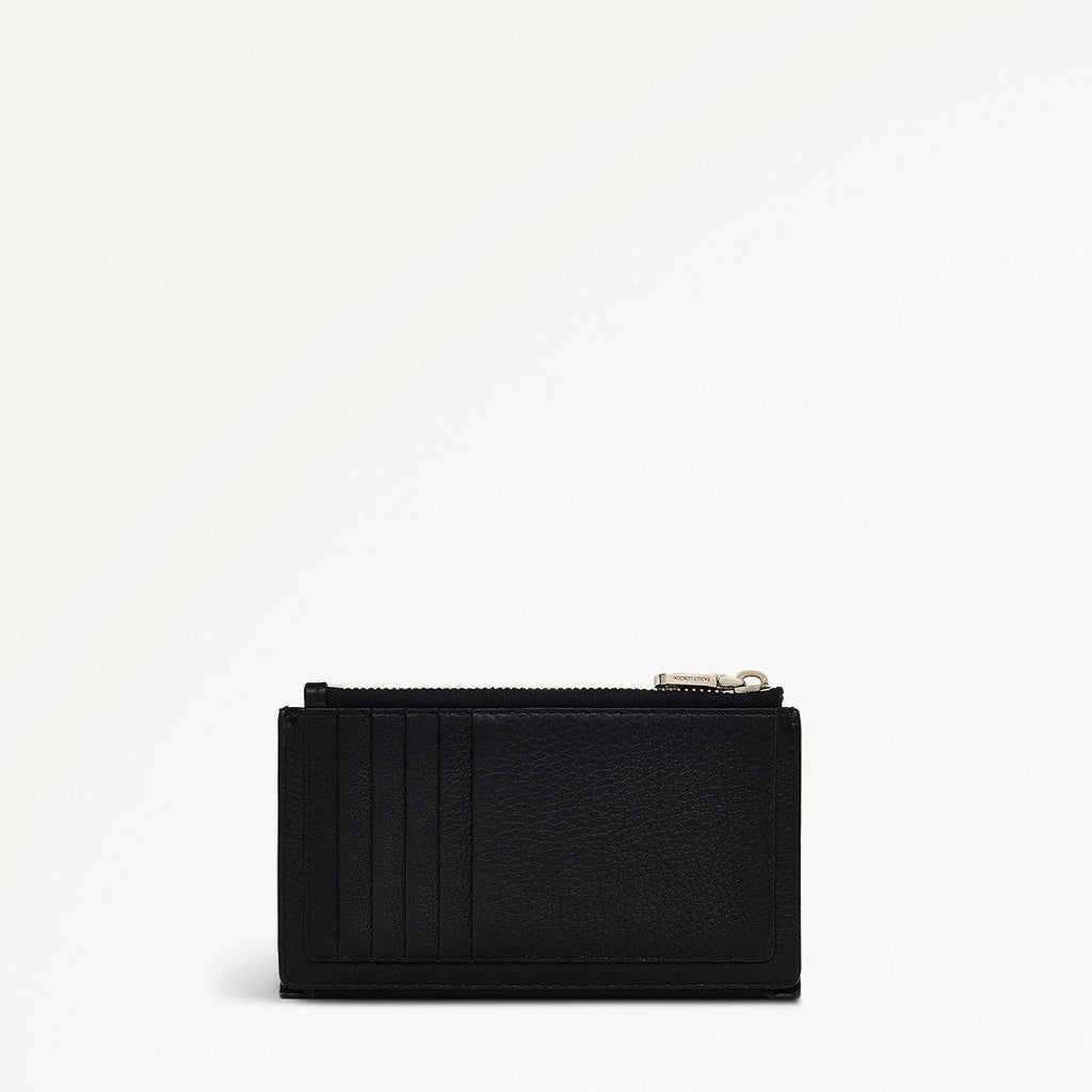 Coin Street Leather Medium Ziptop Wallet in Black - S1871001