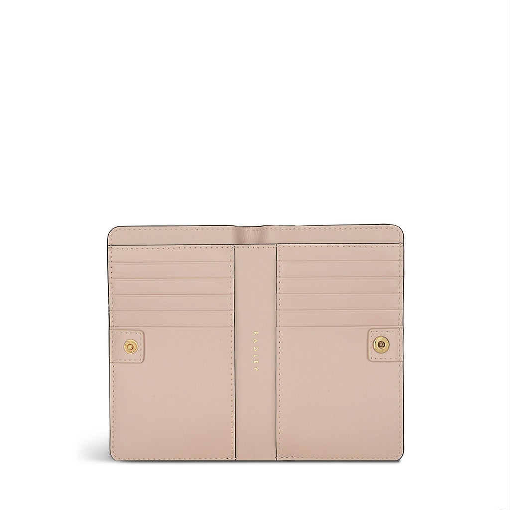 Wild Roses Leather Medium Bifold Wallet in Prairie Pink - S1876688