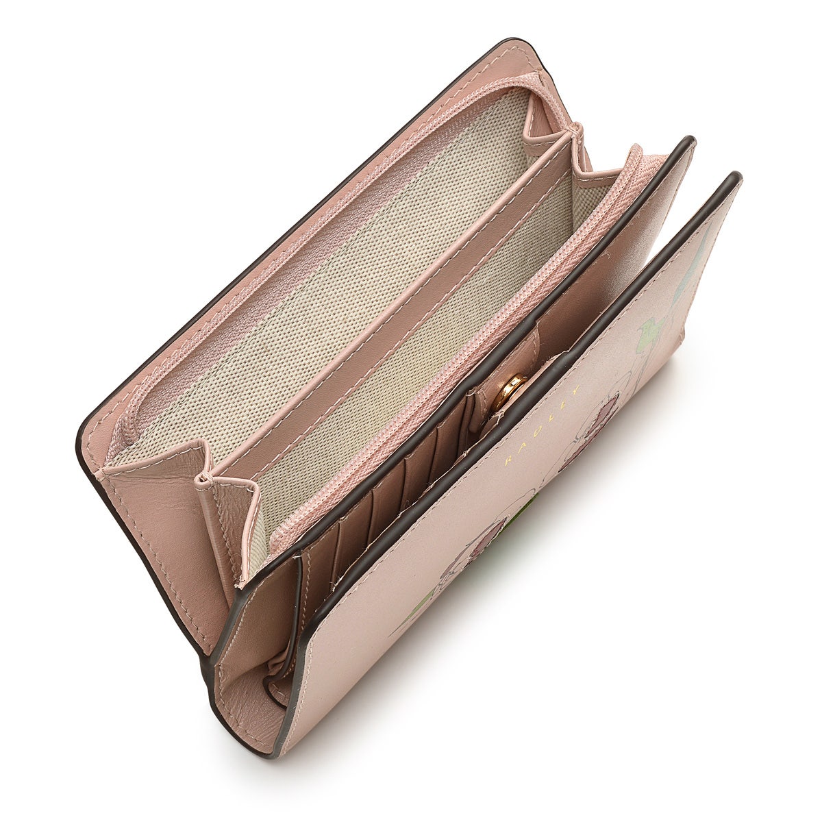 Wild Roses Leather Medium Bifold Wallet in Prairie Pink - S1876688