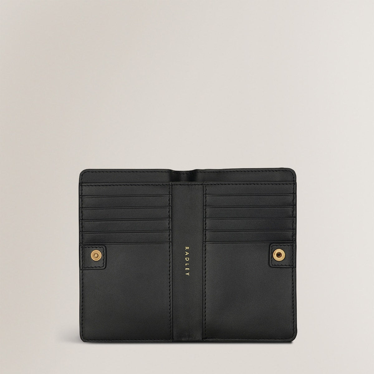 Wild Roses Leather Medium Bifold Wallet in Black - S1877001