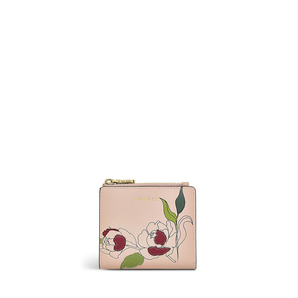 Wild Roses Leather Small Ziptop Coin Purse in Prairie Pink - S1878688