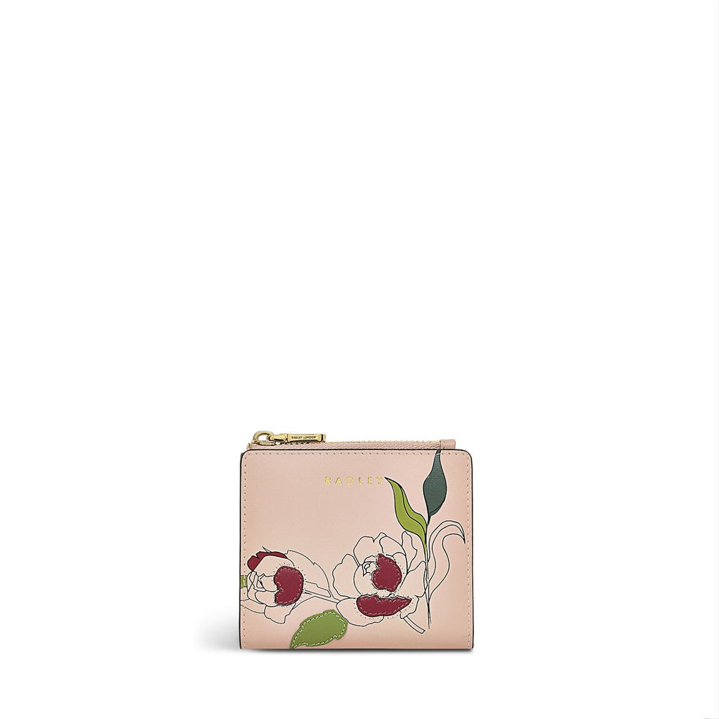 Wild Roses Leather Small Ziptop Coin Purse in Prairie Pink - S1878688