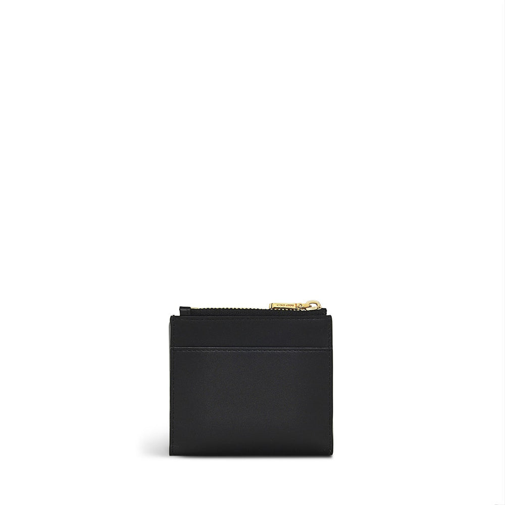 Wild Roses Leather Small Ziptop Coin Purse in Black - S1879001