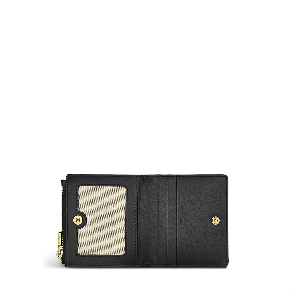 Wild Roses Leather Small Ziptop Coin Purse in Black - S1879001