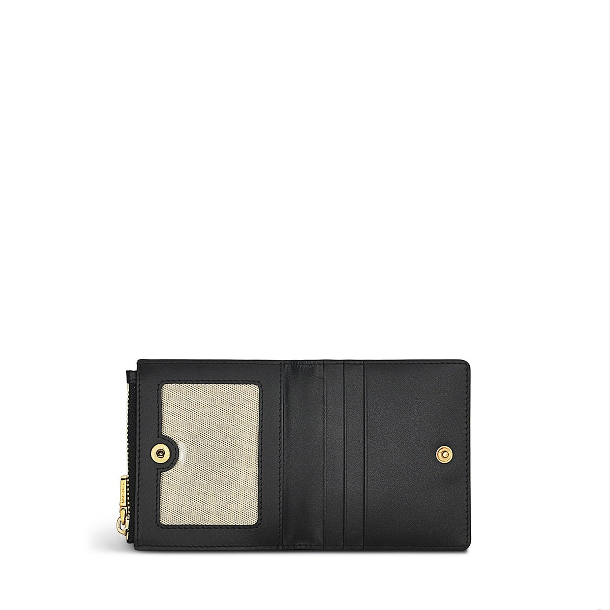 Wild Roses Leather Small Ziptop Coin Purse in Black - S1879001