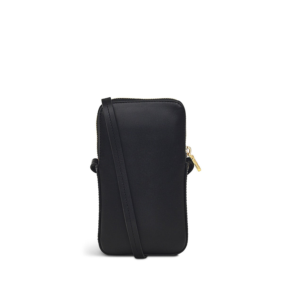 Wild Roses Leather Medium Phone Crossbody in Black - S1880001