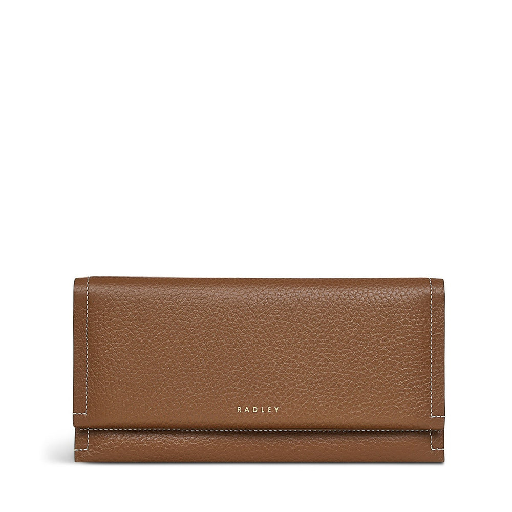 Oak Street Leather Large Flapover Wallet in Saddle - S1881211