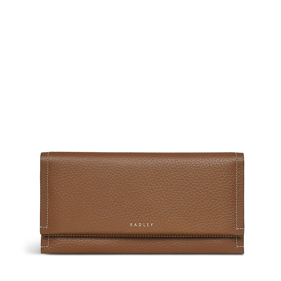 Oak Street Leather Large Flapover Wallet in Saddle - S1881211