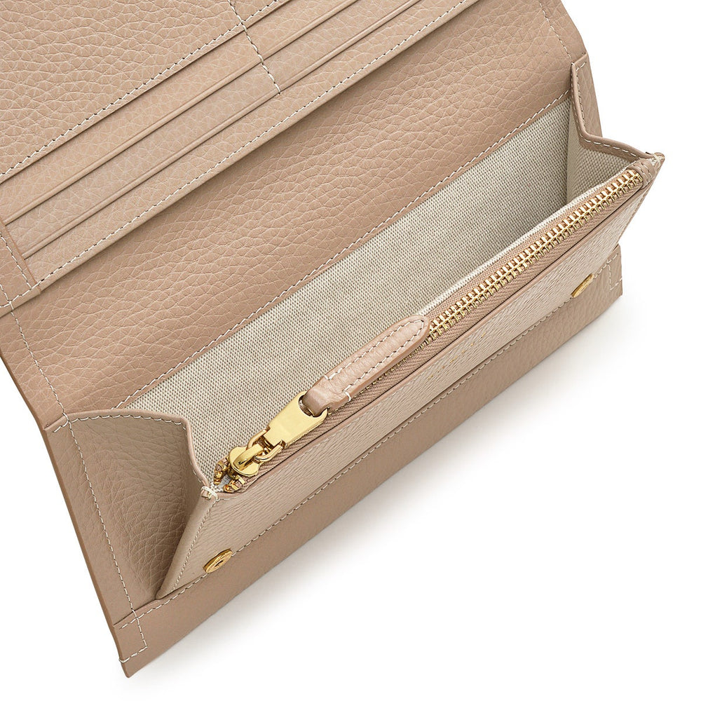 Oak Street Leather Large Flapover Wallet in Silt - S1882266