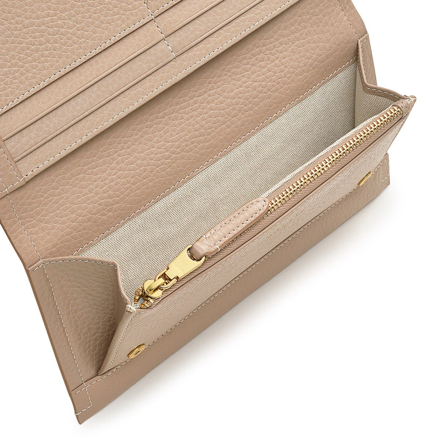 Oak Street Leather Large Flapover Wallet in Silt - S1882266