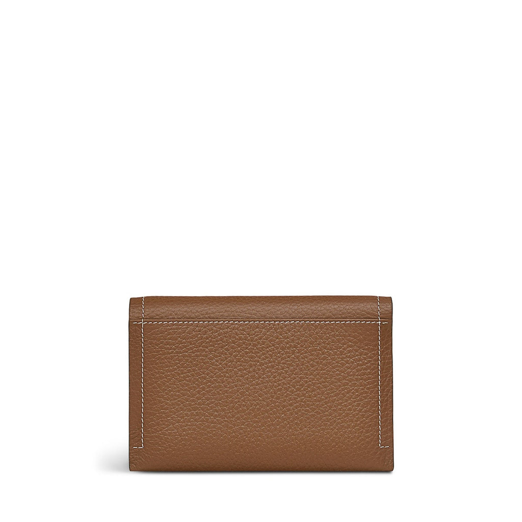 Oak Street Leather Medium Flapover Wallet in Saddle - S1885211