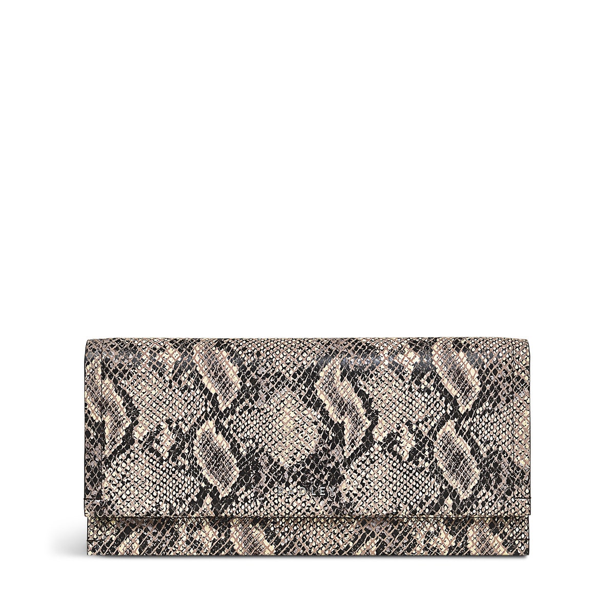 Oak Street Leather Large Flapover Wallet in Chalk - S1889109