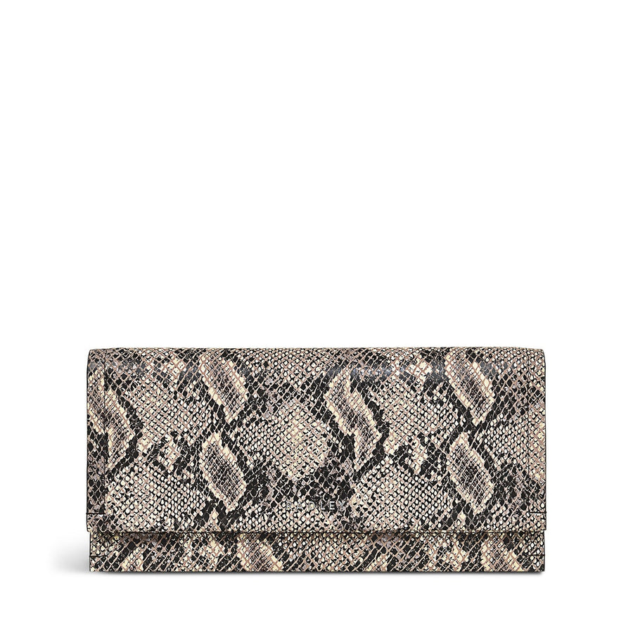 Oak Street Leather Large Flapover Wallet in Chalk - S1889109