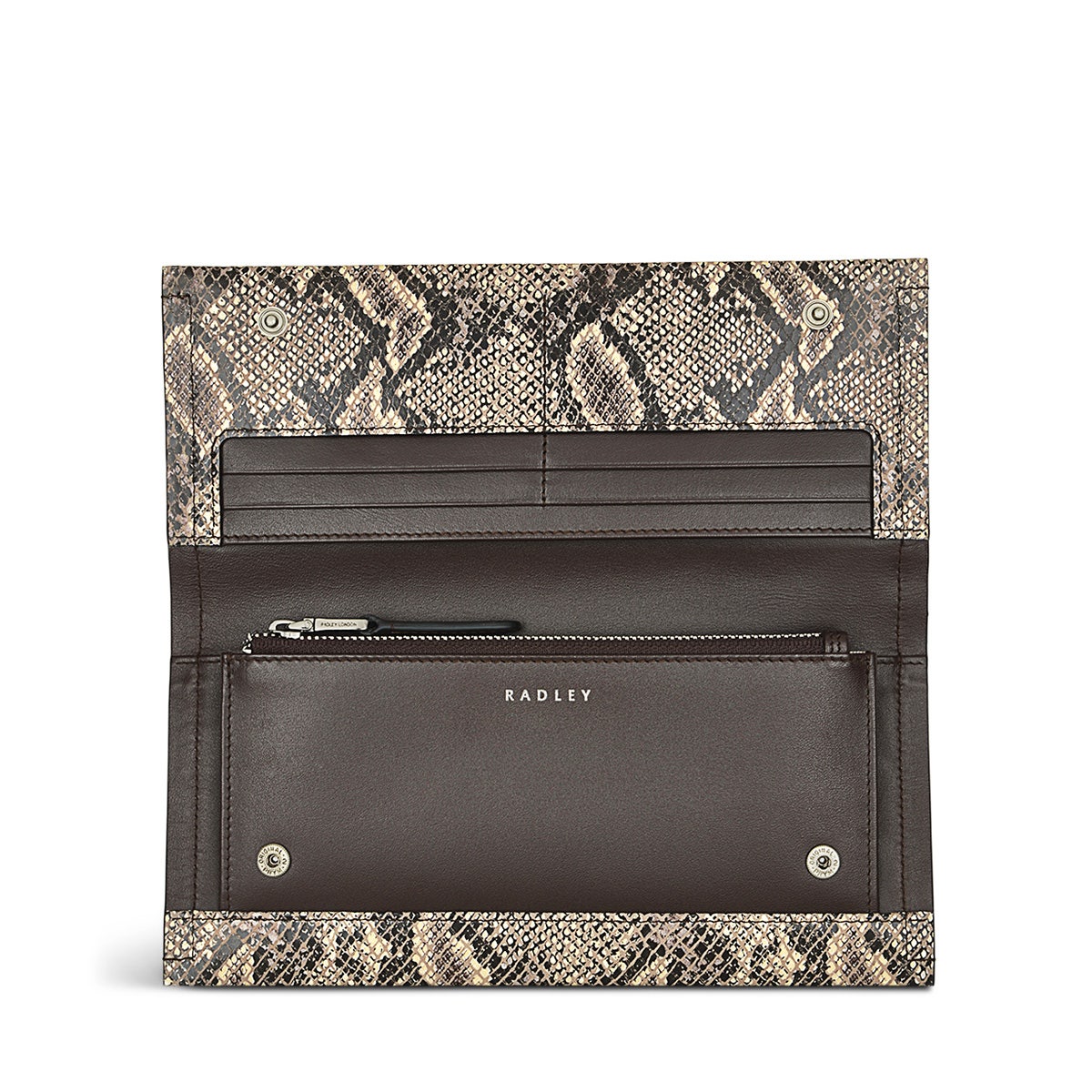Oak Street Leather Large Flapover Wallet in Chalk - S1889109