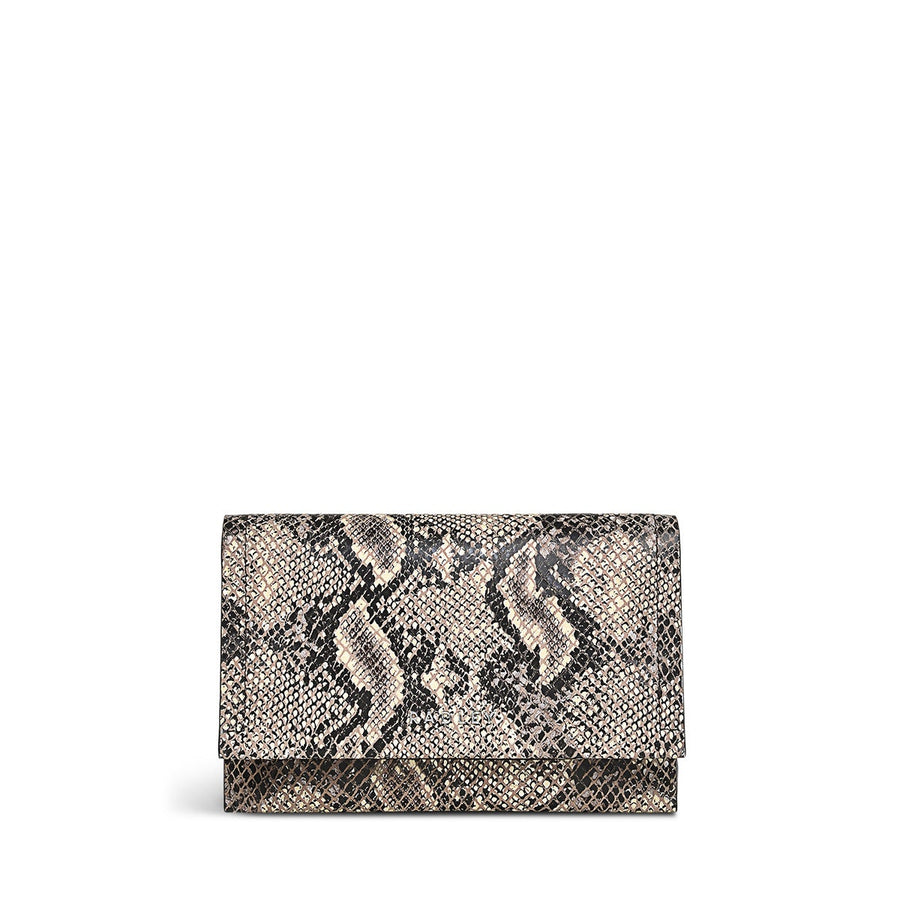 Oak Street Leather Medium Flapover Wallet in Chalk - S1890109