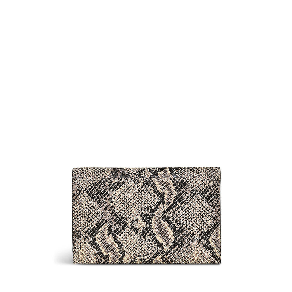 Oak Street Leather Medium Flapover Wallet in Chalk - S1890109
