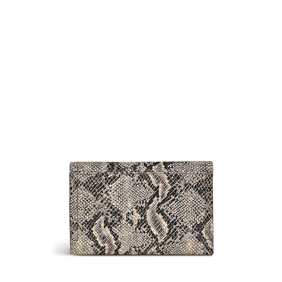 Oak Street Leather Medium Flapover Wallet in Chalk - S1890109