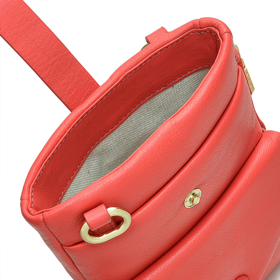 Mallow Street Leather Medium Phone Crossbody in Lava - S1896625
