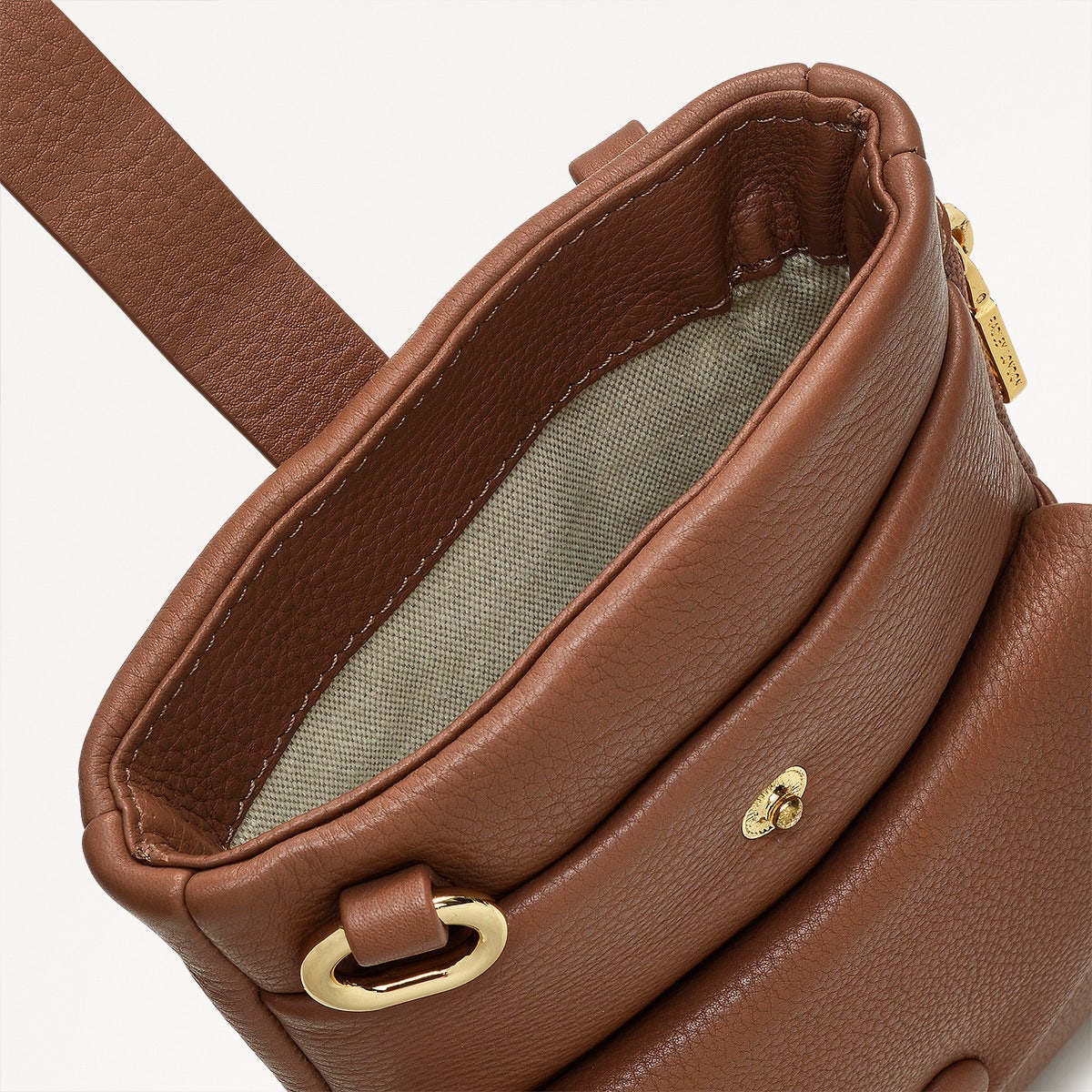 Mallow Street Leather Medium Phone Crossbody in Saddle - S1897211