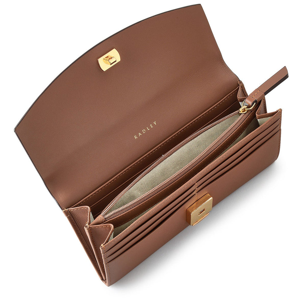 Albert Road Leather Large Flapover Wallet in Saddle - S1898211