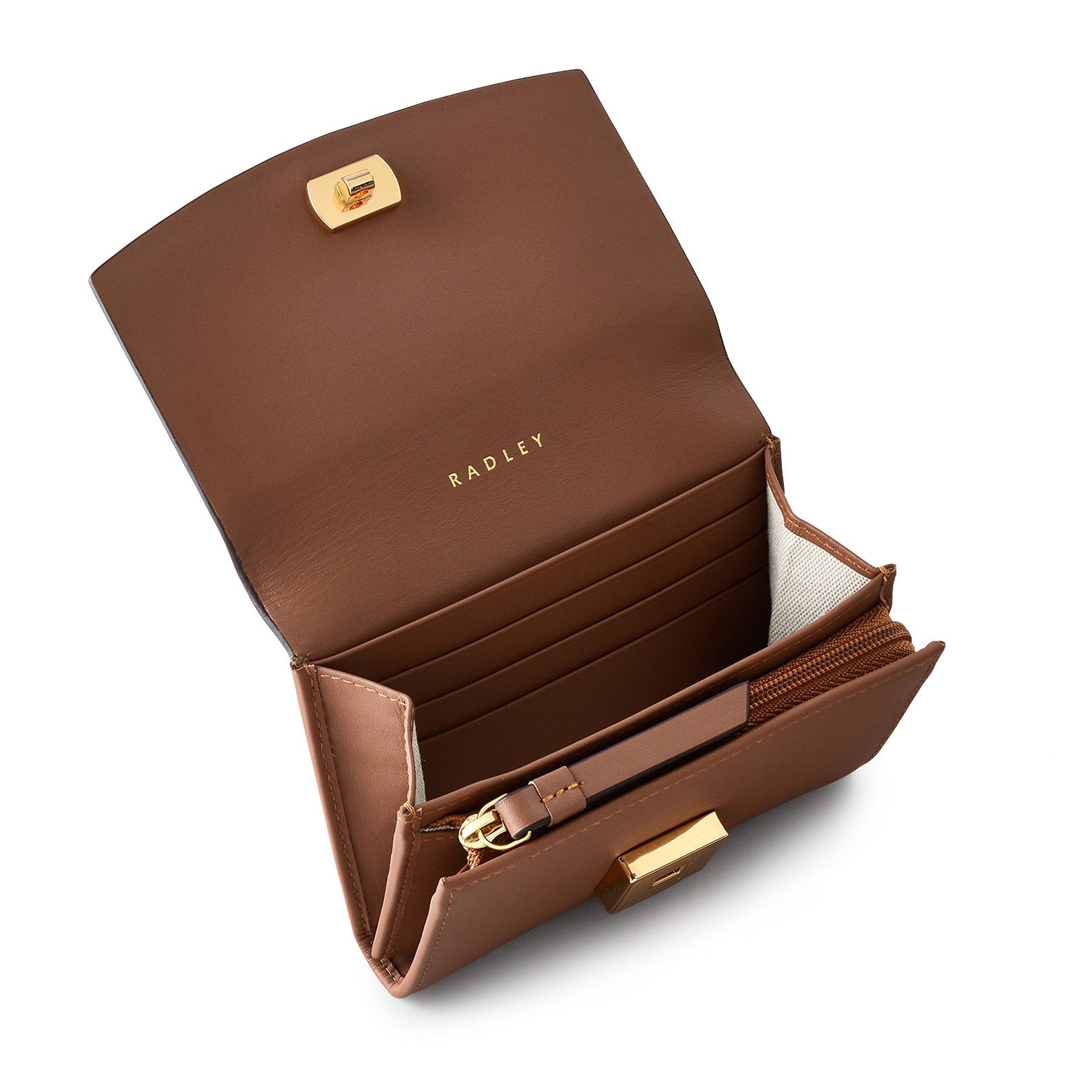 Albert Road Leather Medium Flapover Wallet in Saddle - S1900211