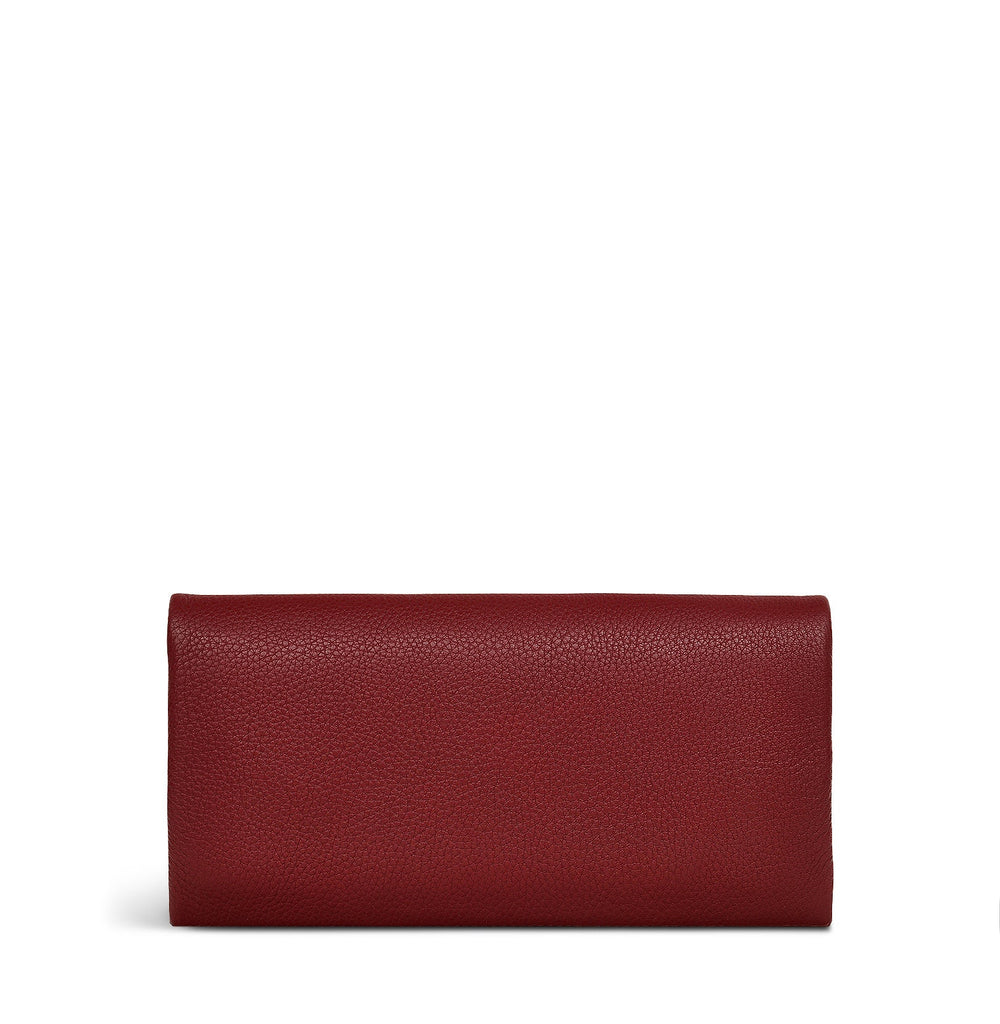 Mallow Street Leather Large Flapover Wallet in Cranberry - S1927604