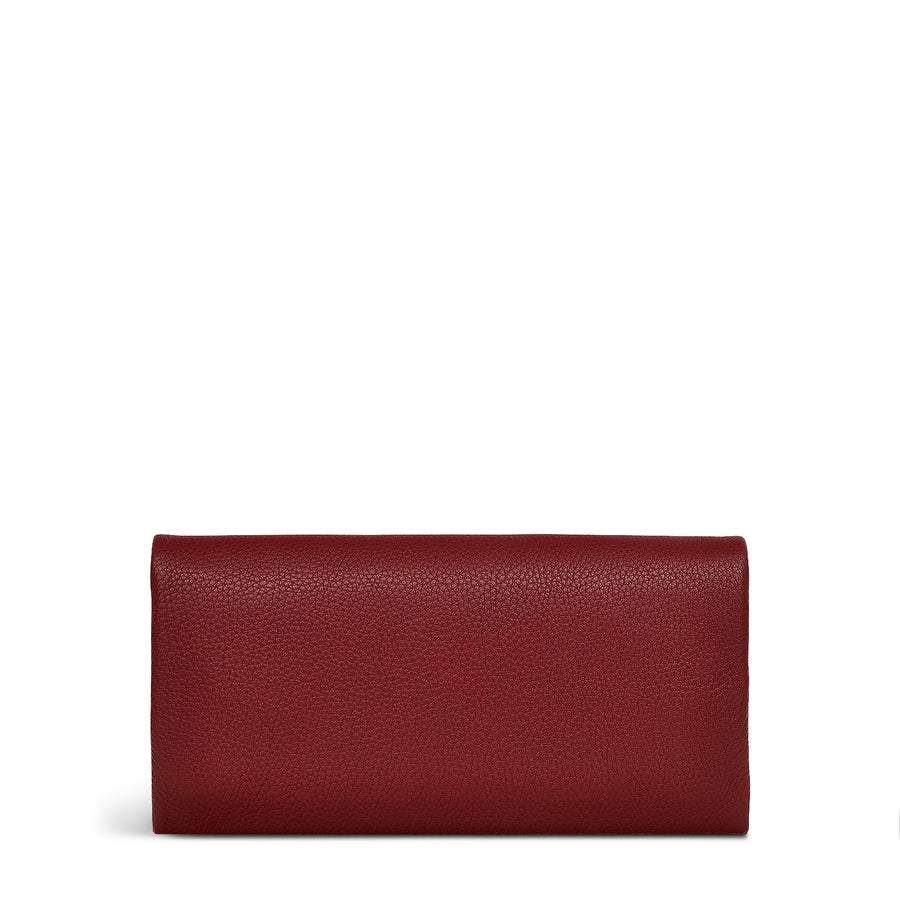 Mallow Street Leather Large Flapover Wallet in Cranberry - S1927604