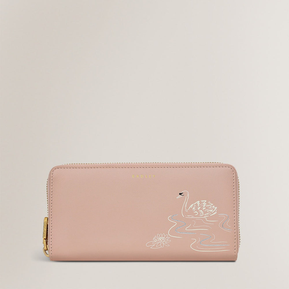 Swanning Around Leather Large Zip Around Wallet in Prairie Pink - S1929688
