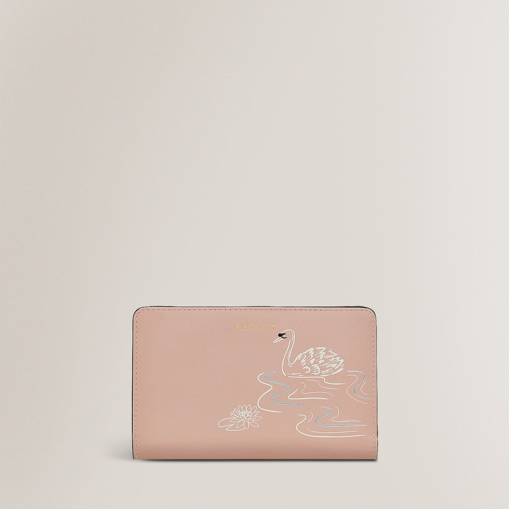 Swanning Around Leather Medium Bifold Wallet in Prairie Pink - S1932688